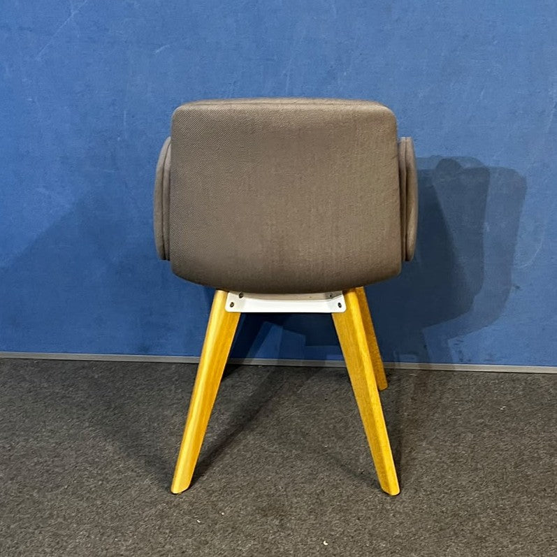 Orangebox Cubb-02 Grey Armchair with Oak Legs (Used)