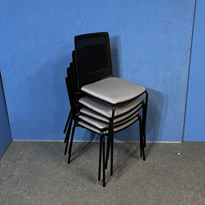 Set of 5 Alba Feel Grey & Black Visitor Meeting Chairs (Used)