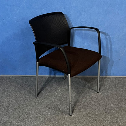 Set of 3 Boss Design Mars Brown & Black Visitor Armchairs (Used)