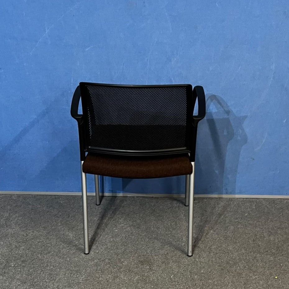 Set of 3 Boss Design Mars Brown & Black Visitor Armchairs (Used)
