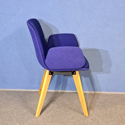Orangebox Cubb-02 Blue Armchair with Oak Legs (Used)