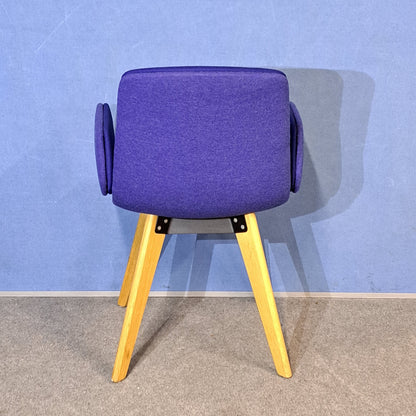 Orangebox Cubb-02 Blue Armchair with Oak Legs (Used)