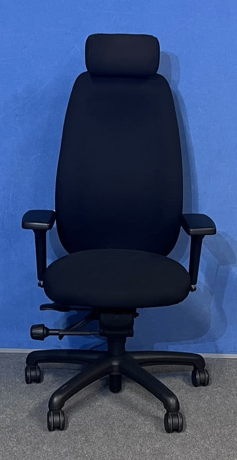 Adapt by Ergochair Operators Armchair High Back - Medium Seat - Headrest - Black (Used)