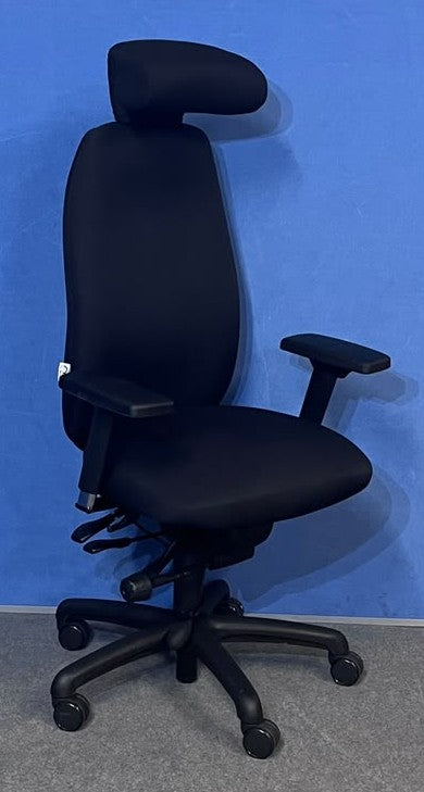 Adapt by Ergochair Operators Armchair High Back - Large Seat - Headrest - Black (Used)