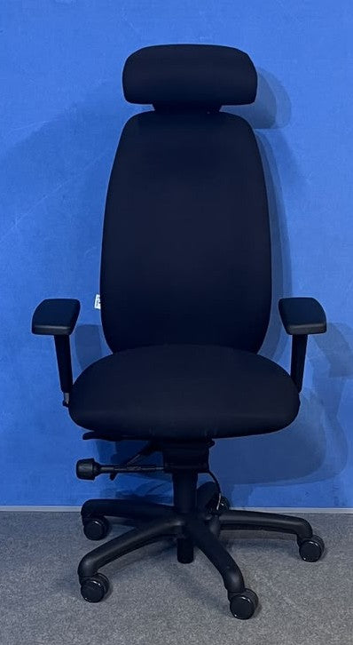 Adapt by Ergochair Operators Armchair High Back - Large Seat - Headrest - Black (Used)