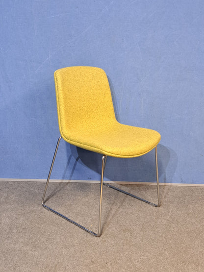 Orangebox Cubb-02 Chair Green with Chrome Sled Base (Used)