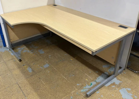 1800mm Left Hand Curved Desk Maple (used)