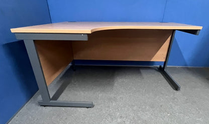 1600mm Left Hand Curved Desk Beech (used)