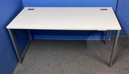 1600x800mm Straight desk with Bench Style Frame White (used)