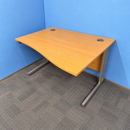 1200x800mm Right Hand Wave Desk Beech (used)