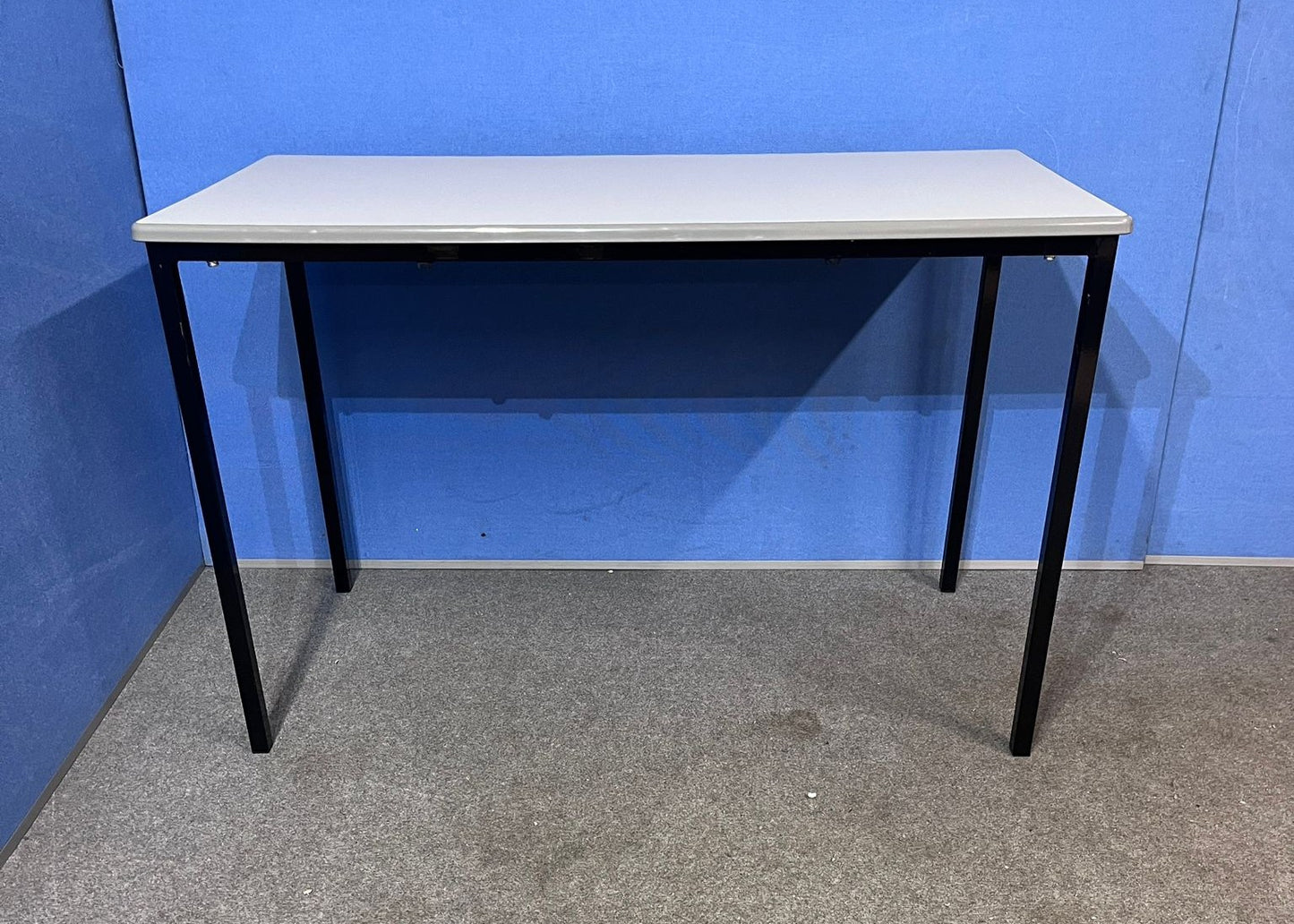 1200x600mm 4 Legged Canteen Table - Grey with Black Frame (used)
