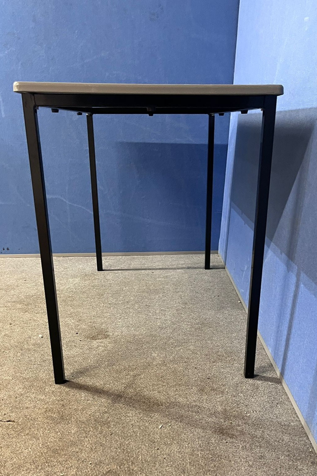 1200x600mm 4 Legged Canteen Table - Grey with Black Frame (used)