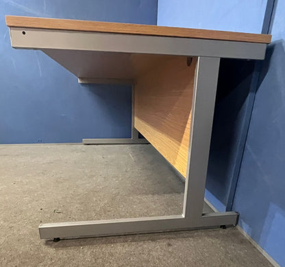1800x800mm Straight Desk inc 3 Drawer Mobile Pedestal in Oak (used)