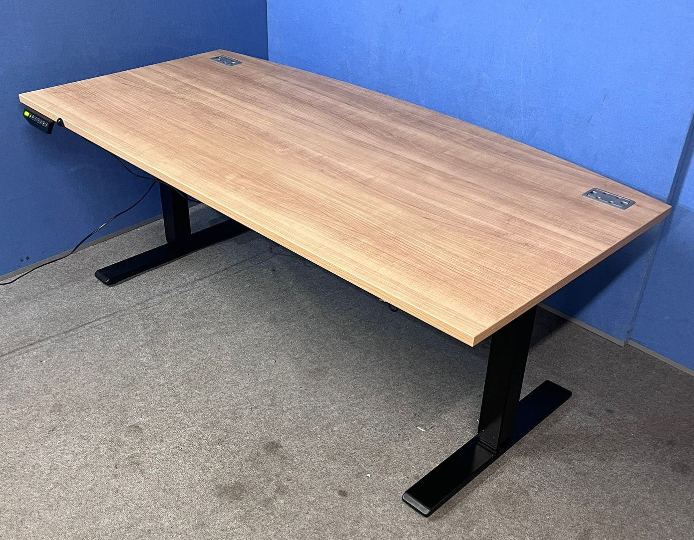 Santiago Cherry Office Suite - Desk, Pedestal, Filing Cabinet, Cupboards & Display Cabinet (used)