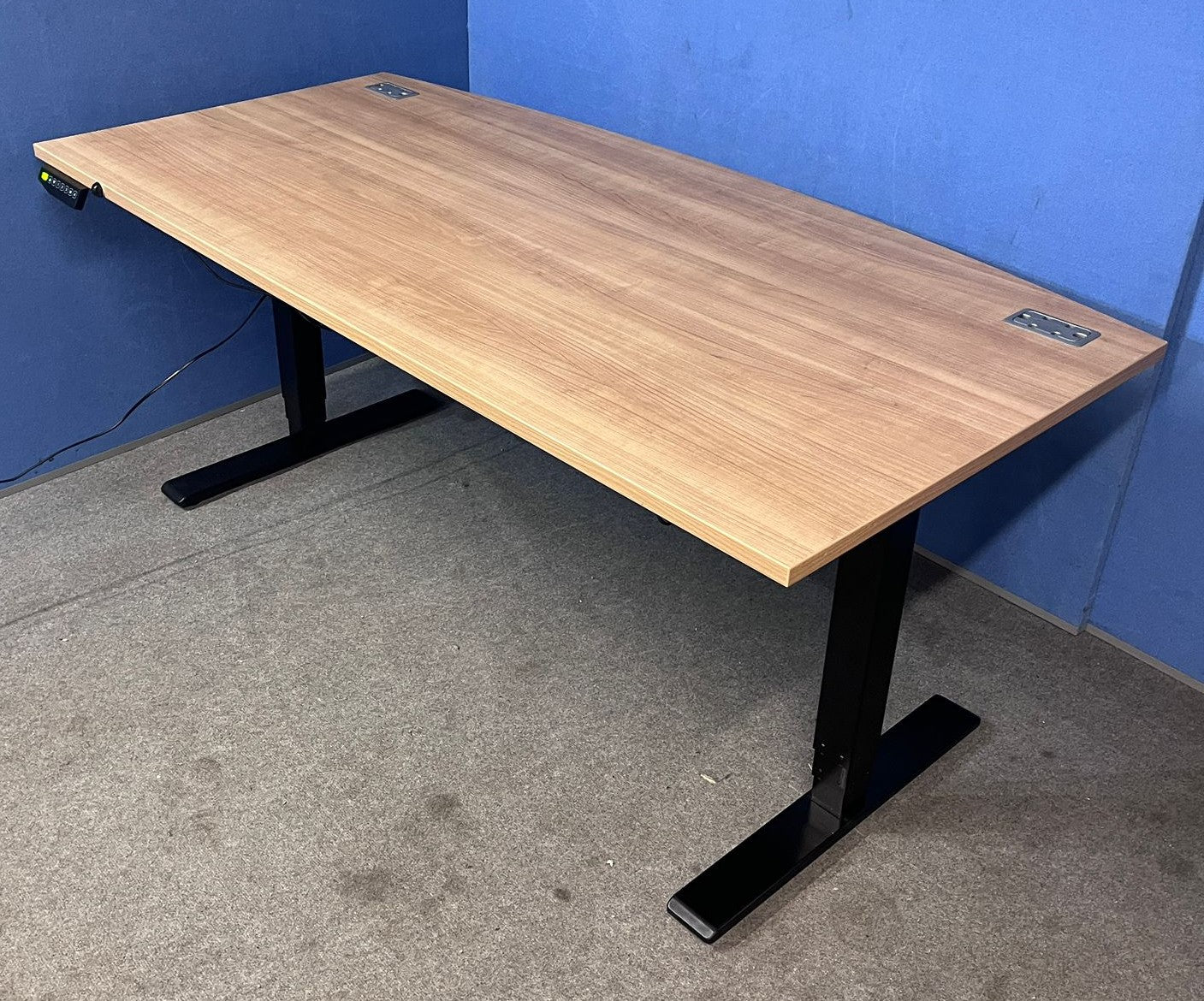 Santiago Cherry Office Suite - Desk, Pedestal, Filing Cabinet, Cupboards & Display Cabinet (used)