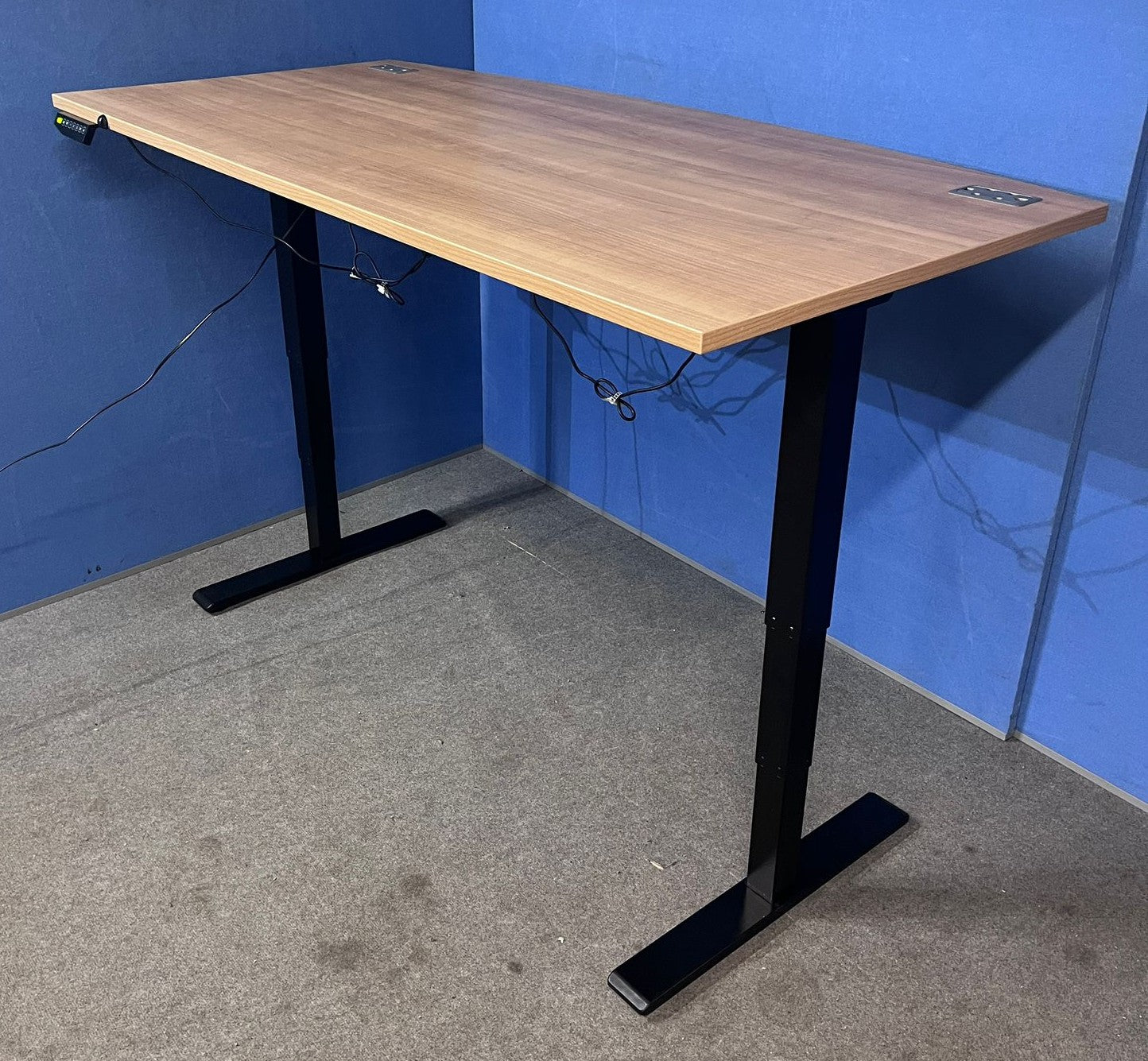 Santiago Cherry Office Suite - Desk, Pedestal, Filing Cabinet, Cupboards & Display Cabinet (used)