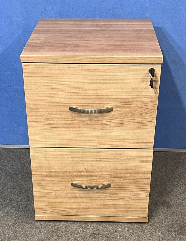 Santiago Cherry Office Suite - Desk, Pedestal, Filing Cabinet, Cupboards & Display Cabinet (used)