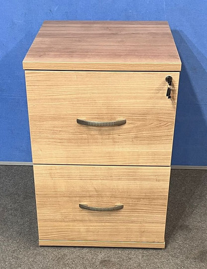 Santiago Cherry Office Suite - Desk, Pedestal, Filing Cabinet, Cupboards & Display Cabinet (used)