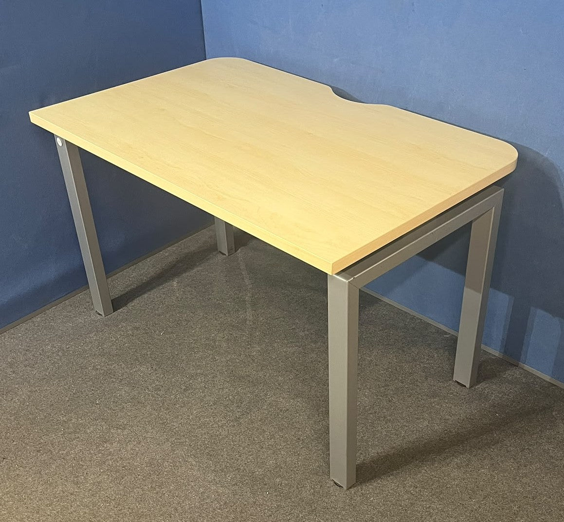 1200x800mm Straight desk with Bench Style Frame Maple (used)