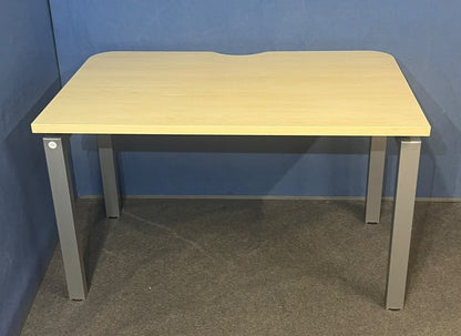 1200x800mm Straight desk with Bench Style Frame Maple (used)
