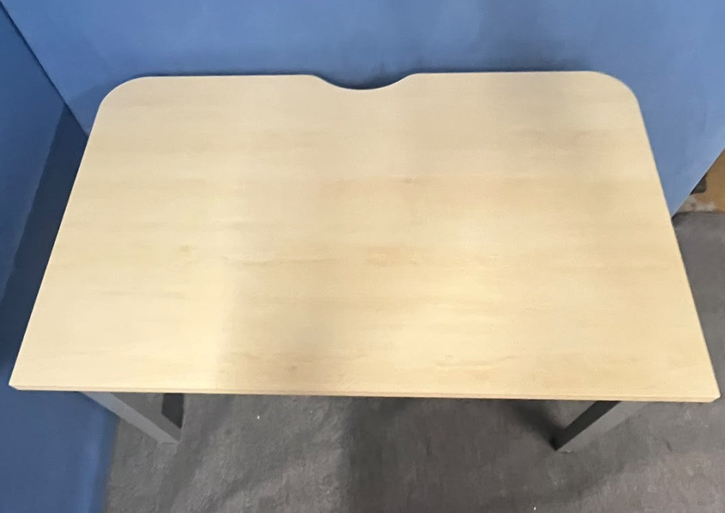 1200x800mm Straight desk with Bench Style Frame Maple (used)