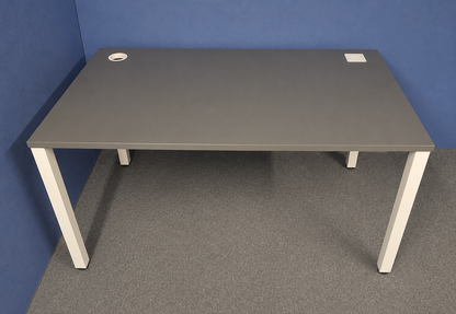 Used 1400x800mm Straight Desk – Grey Top with White Frame