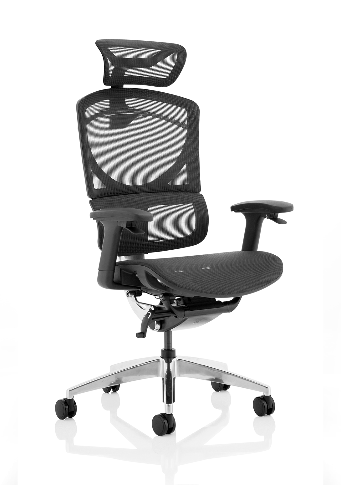 Ergo Click+ High Back Posture Mesh Chair, Height Adjustable Arms & Headrest Black