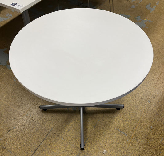 800mm Meeting Table White with Grey Frame (used)