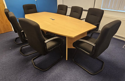 2400mm Boardroom Meeting Table Oak (used)