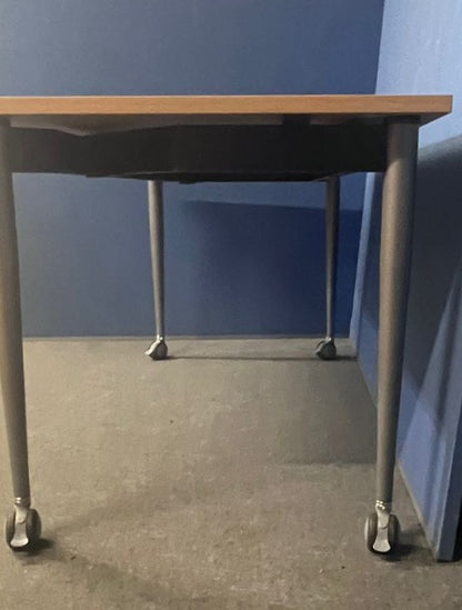 1500x750mm 4 Legged Meeting Table on Lockable Castors Maple (used)