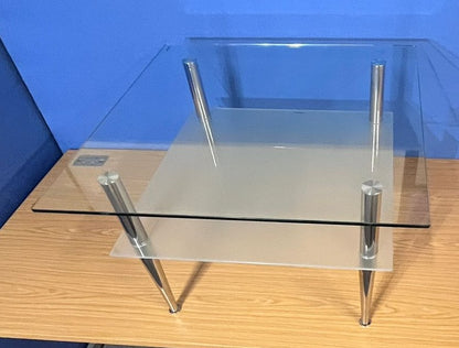 700x700mm 2 Tier Glass Coffee Table (used)