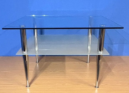 700x700mm 2 Tier Glass Coffee Table (used)