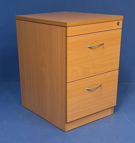 2 Drawer Wooden Filing Cabinet Beech (used)