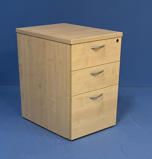 SALE 3 Drawer Under Desk Mobile Pedestal Maple *NO LOCK* (used)