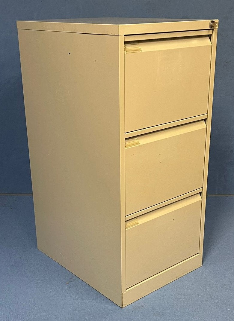 3 Drawer Steel Filing Cabinet Grey (used)