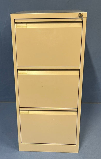 3 Drawer Steel Filing Cabinet Grey (used)