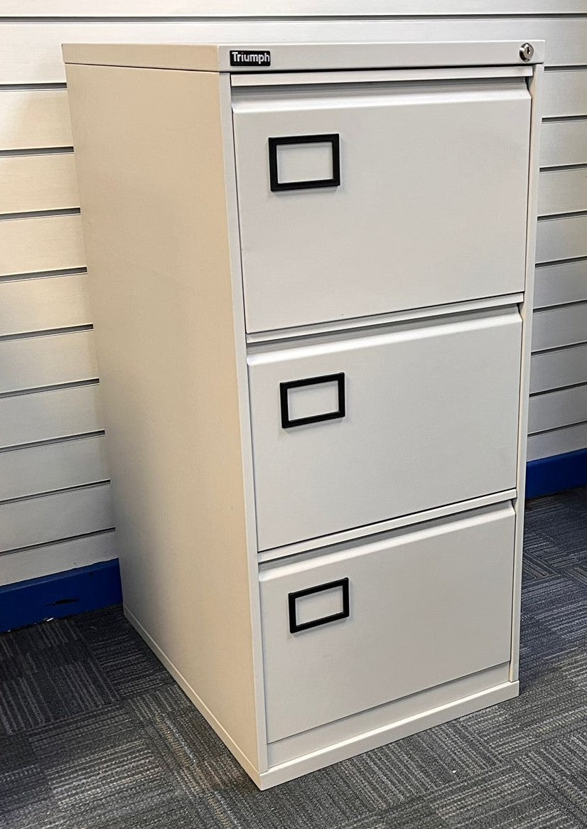 3 Drawer Steel Filing Cabinet Grey (used)