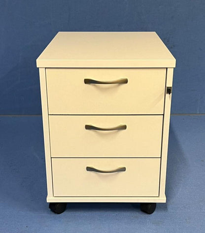 3 Drawer Under Desk Mobile Pedestal White (used)