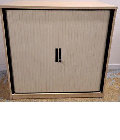 1050mm High Tambour Unit with 2 Shelves Maple (used)