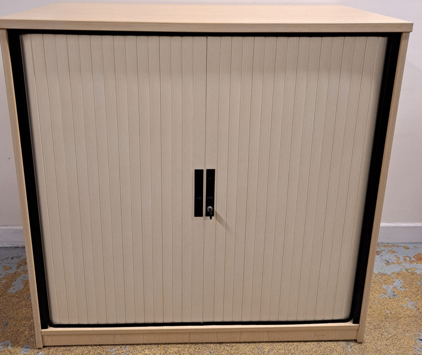 1050mm High Tambour Unit with 2 Shelves Maple (used)