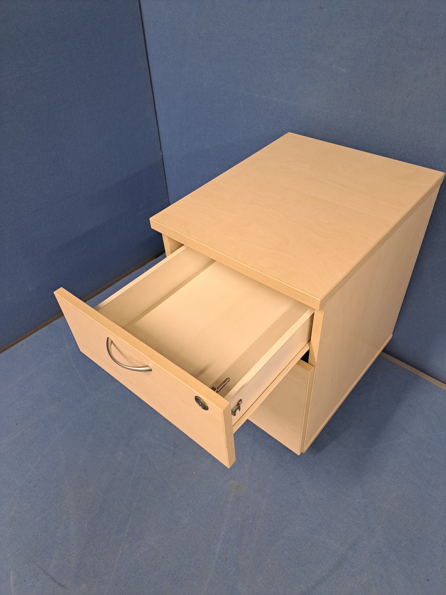 2 Drawer Under Desk Mobile Pedestal Maple (used)