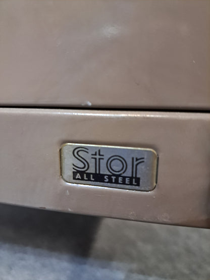 Vintage Stor All Steel 15 Drawer Metal Cabinet with Chrome pull Handles (used)
