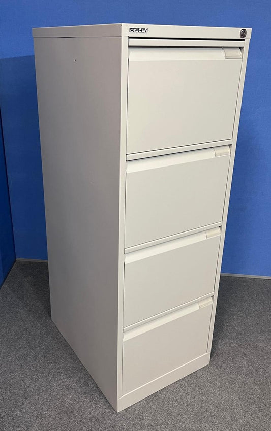 Bisley 4 Drawer Steel Filing Cabinet Grey (used)