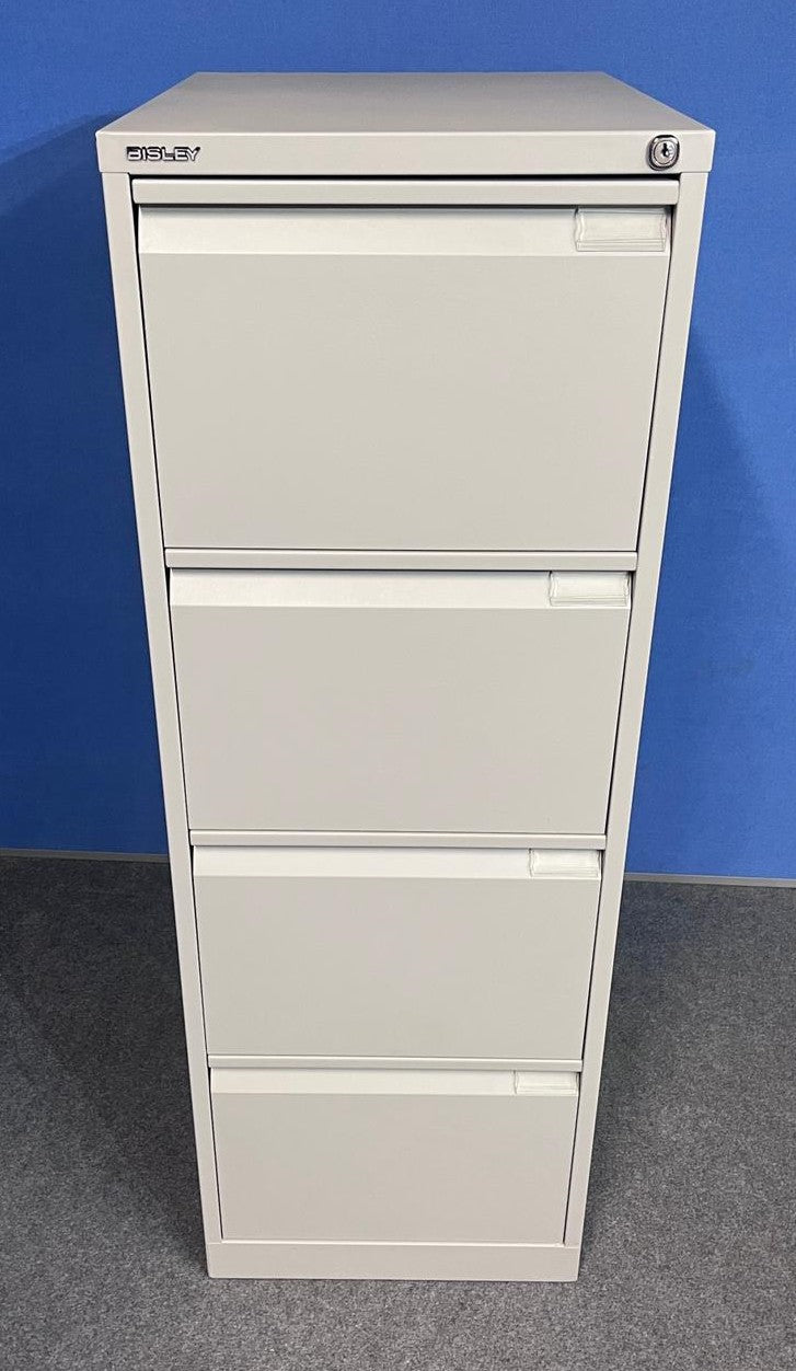 Bisley 4 Drawer Steel Filing Cabinet Grey (used)