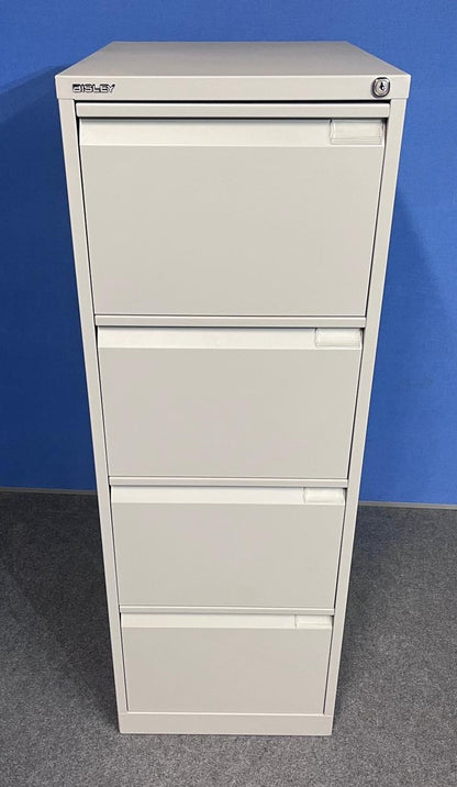 Bisley 4 Drawer Steel Filing Cabinet Grey (used)