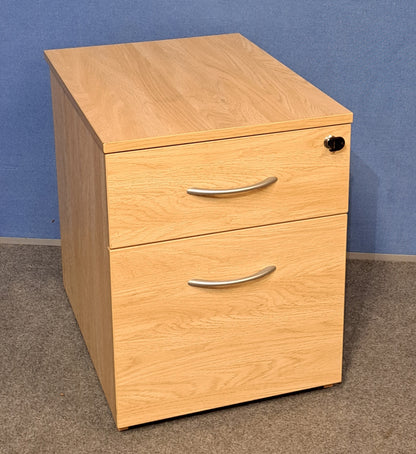 2 Drawer Mobile Pedestal Verade Oak (used)