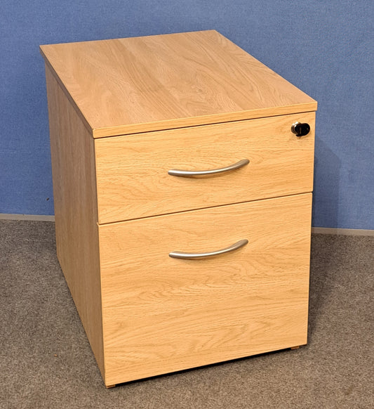 2 Drawer Mobile Pedestal Verade Oak (used)