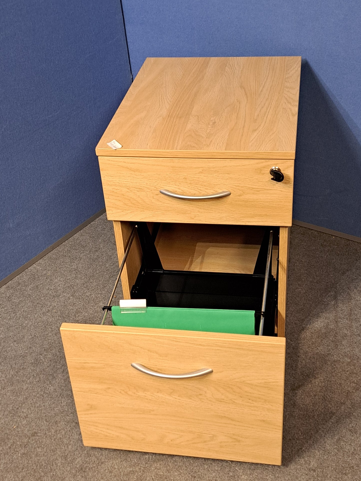 2 Drawer Mobile Pedestal Verade Oak (used)