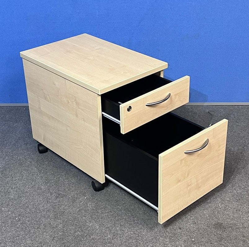 2 Drawer Mobile Pedestal Maple (used)