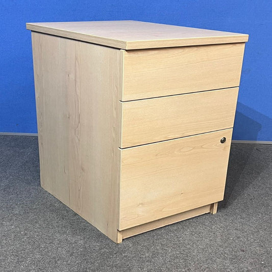 3 Drawer Desk High Pedestal Maple (used)